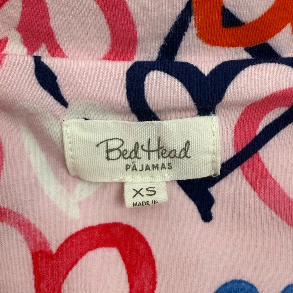 BedHead Pajamas Hearts Organic Cotton Two (2) Piece Pajama PJ Set Pink - Picture 12 of 16